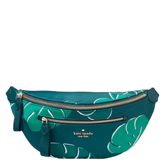 kate spade Handbags - ♠️ 🍃 kate spade Chelsea Monstera Leaves Print Nylon Belt Bag Fanny Pack, Green